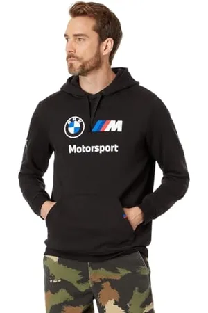 PUMA BMW M Motorsport Essentials Fleece Hoodie Felpa con Cappuccio, Black, XXL Uomo