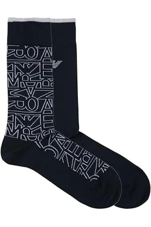 Emporio Armani 2-Pack Socks Short Calze Uomo, Armani Blue Allover, One Size