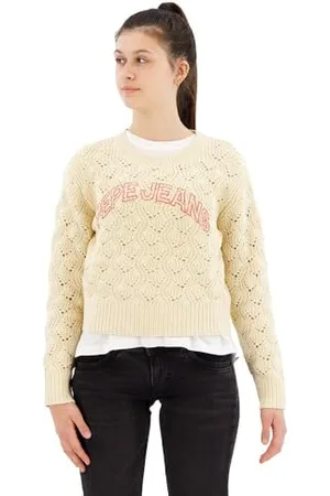 Pepe Jeans Grace Logo, Maglione Donna, (Antique Lace ),XL