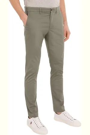 Tommy Hilfiger Uomo Pantaloni Chino Bleecker Printed Structure Slim Fit, (Hydrogen Grey), 30W/28L