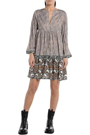Replay W9602 Vestito, 010 Multicolore, XXS Donna