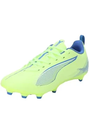 PUMA Ultra 5 Play FG/AG JR, Soccer Shoe, Fizzy Apple White-BLUEMAZING, 32 EU