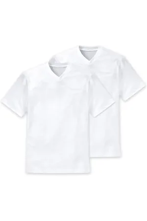 Schiesser Canottiera con Collo a V, Pacco da 2, Uomo, (Weiß (100-weiss)), 2XL