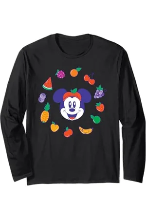 Disney Mickey Mouse in Apple Hat Summer Fruit Mix Picnic Maglia a Manica