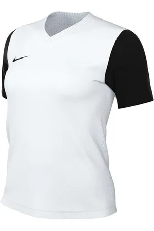 Nike W NK DF Tiempo Prem II JSY SS T-Shirt, Bianco-Nero, L Donna
