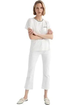 DeFacto K7701AZ, T-Shirt, Donna, Natur, S