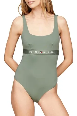 Tommy Hilfiger One Piece (Ext Sizes) UW0UW05322 Regolare, (Stonewash Green), XS Donna