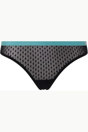 Pepe Jeans Dot Mesh Thong, Slip a tanga Donna, (Black),XS