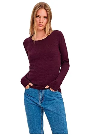 VERO MODA Vmcare Structure Ls O-neck Blou Ga Noos, Maglione Donna, , M