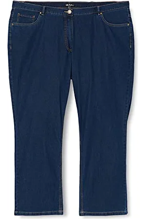 Ulla Popken Jeans Modello Mandy con Taglio della Gamba Dritto a Cinque Tasche in Tessuto Elasticizzato Blue Denim 64 702859902-64
