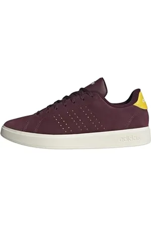 adidas Advantage 2.0 Shoes, Scarpe Uomo, Maroon/Utility Yellow/off White, 45 1/3 EU