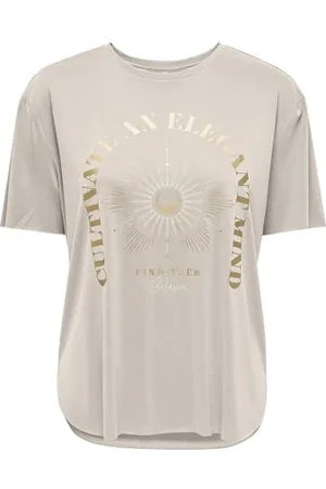 ONLY Onlfree Life S/S Print Top Box Jrs T-Shirt, Grigio, L Donna