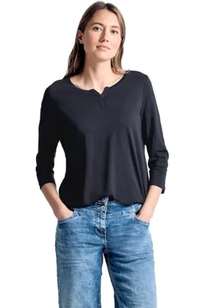 CECIL 313172 Fenja, T-Shirt Donna, (Deep Blue 10128), M