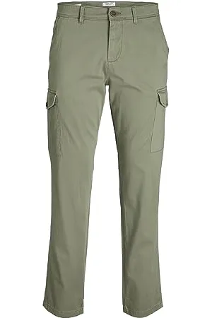 JACK & JONES Jpstollie Jjbowie Cargo Sa Noos Pantaloni, Verde-Deep Lichen Green, 28W x 30L Uomo