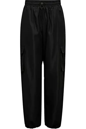 ONLY ONLCASHI Cargo Pant Wvn Noos Pantaloni, Black, MW / 32L Donna