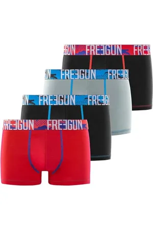 Freegun Fg/1/Bc/Pk4/Duo Boxer Corti, N, XL (Pacco da 4) Uomo