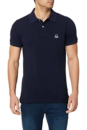 Benetton Maglia Polo M/M 3089j3178, Polo Uomo, Blu Notte 016, XS