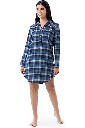 Wrangler Camicia da Notte in Flanella di Media Lunghezza, , XL Donna