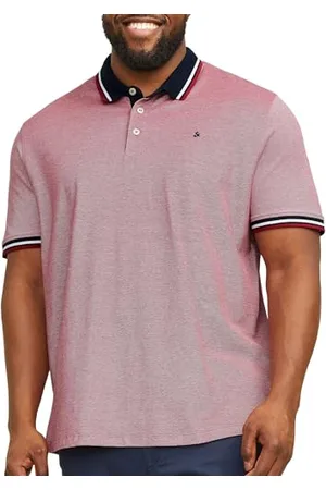 JACK & JONES JJEPAULOS POLO SS NOOS PLS, Polo-Shirt Uomo, (Rio Red Detail:PS), 4XL