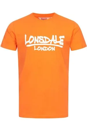 Lonsdale London Toscaig T-Shirt per Il Tempo Libero, Arancione/Bianco, M Uomo