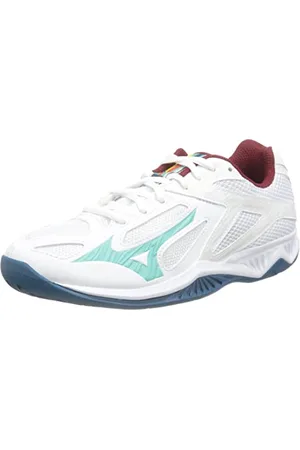 Mizuno Lightning Star Z6 JR, Scarpe da pallavolo, Wht/Turquoise/MBlue, 34 2/3 EU