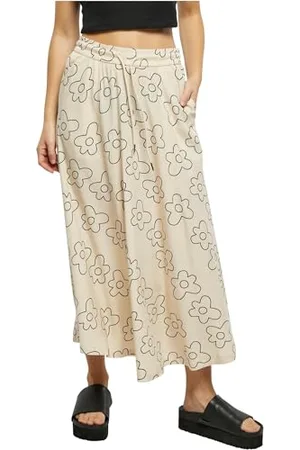 Urban classics Ladies Viscose Midi Skirt Gonna, , XL Donna
