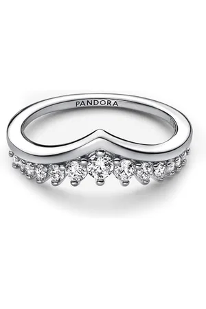 PANDORA Timeless Anello Wish con pavé fluttuante, in Sterling con zirconia cubica trasparente, 48