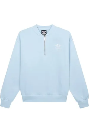 Umbro Core-Felpa da Donna con Mezza Zip Maglione, Angel Falls/Bianco, S