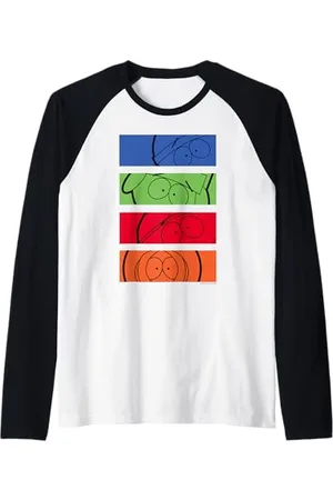 South Park Stan Kyle Cartman e Kenny Pop Art a colori Maglia con Maniche Raglan