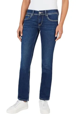 Pepe Jeans Monobottone Slim vita bassa PL204587, Jeans Donna, (Denim-ct5), 32W / 32L