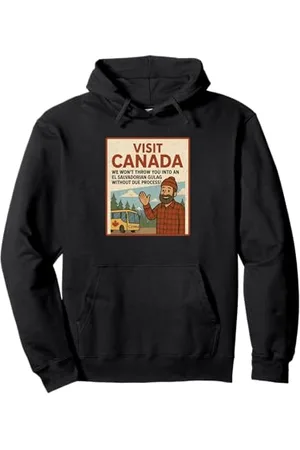 CANADIAN Visita il Canada Non ti getteremo in un Gulag Felpa con Cappuccio
