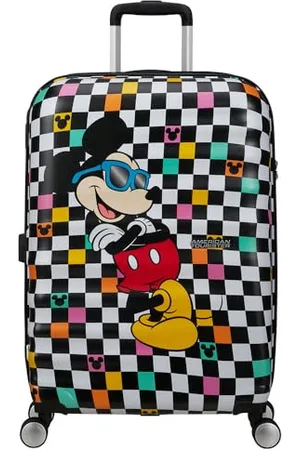 American Tourister Wavebreaker Disney FL - Spinner M, Suitcase, 67 cm, 64 L, (Topolino check)
