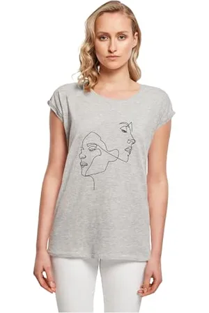 Mister Tee Publikat gmbh Mt10673-ladies One Line Extended Shoulder Tee T-Shirt, , L Donna
