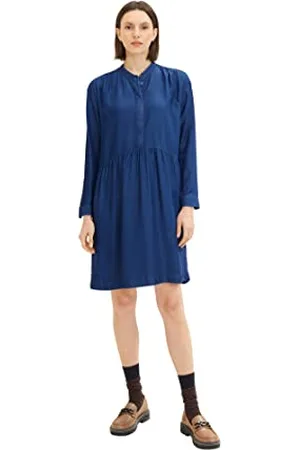 TOM TAILOR 1035224 Vestito, (10113-Clean Mid Stone Blue Denim), 40 Donna