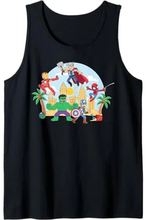 Marvel Super Heroes Avengers & Spider-Man Summer Beach Canotta