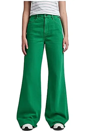 G-Star Donna Deck Ultra High Wide Leg Jeans, (jolly green gd D20987-D300-D828), 24W / 30L