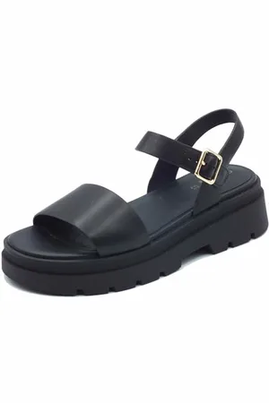 Geox D ADACTER S D, Sandalo Piatto Donna, Black, 35 EU