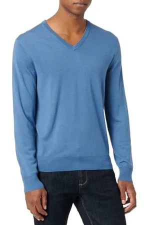 Hackett Uomo Gmd Merino Silk V Nck Maglione, (Acciaio )., 3XL