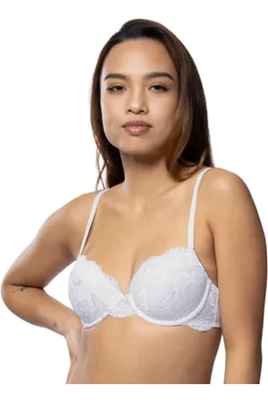 Dorina Lianne Reggiseno Demi Leggermente Imbottito, Coppe Sagomate con Ferretto, Bordo in Pizzo Sfumato e Spalline Regolabili, Bianco