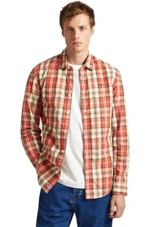 Pepe Jeans Peterson, Camicia Uomo, Arrancione (Burnt Orange),L