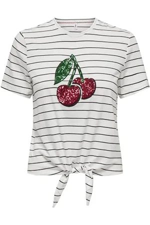 ONLY Onlkita S/S Fruit Knot Top Box Jrs T-Shirt, , M Donna