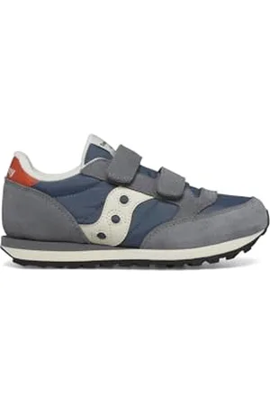 Saucony Jazz Doppio HL, Scarpe da Ginnastica Unisex-Bambini e Ragazzi, Grigio, Blu, Arancione, 32 EU
