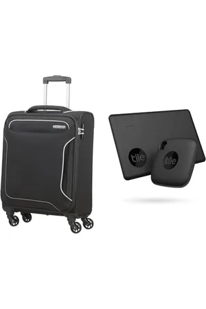 American Tourister Holiday Heat - Spinner Hand Luggage, 55 cm, 38 L, Black (Black) & Tile Bluetooth Item Finder Set