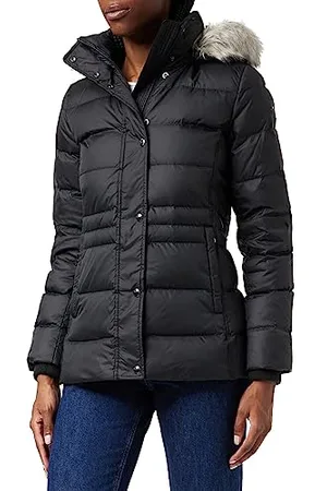 Tommy Hilfiger Piumino Donna Tyra Down Jkt with Fur in Piuma d’Anatra, (Black), XS