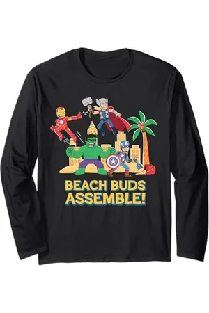 Marvel Super Heroes Avengers "Beach Buds Assemble!" Vacation Maglia a Manica