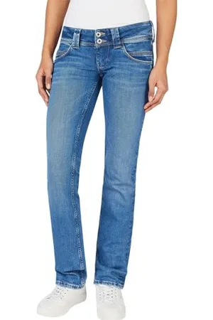 Pepe Jeans Doppi bottoni Slim vita bassa PL204586, Jeans Donna, (Denim-vs3), 33W / 32L