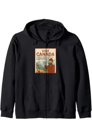 CANADIAN Visita il Canada Non ti getteremo in un Gulag Felpa con Cappuccio