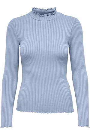 JDY Fransiska L/S Highneck Top Jrs Noos, Kentucky Blue, M Donna