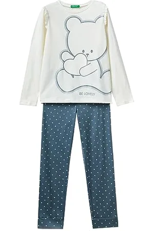 Benetton Pig(maglia+pant) 3y5e0p04u, Set di Pigiama Bambine e ragazze, Multicolor 901, XX