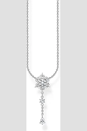 Thomas Sabo KE2171-051-14-L45V - Collana da donna con fiocco di neve in Sterling 925, lunghezza 45 cm, 45 cm, sterling, Zirconia cubica